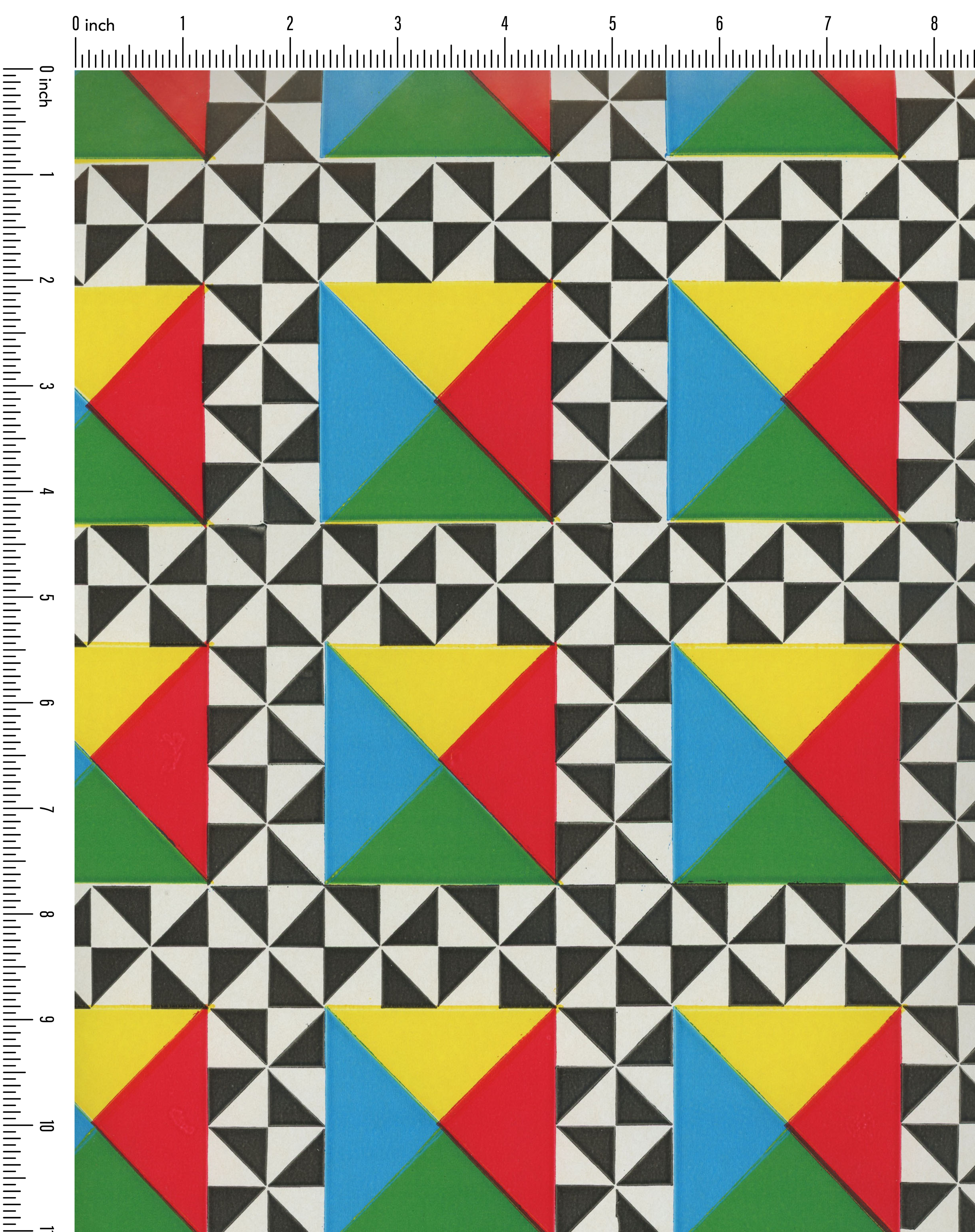 Triangle Square Illusion Graphic Vintage Paper